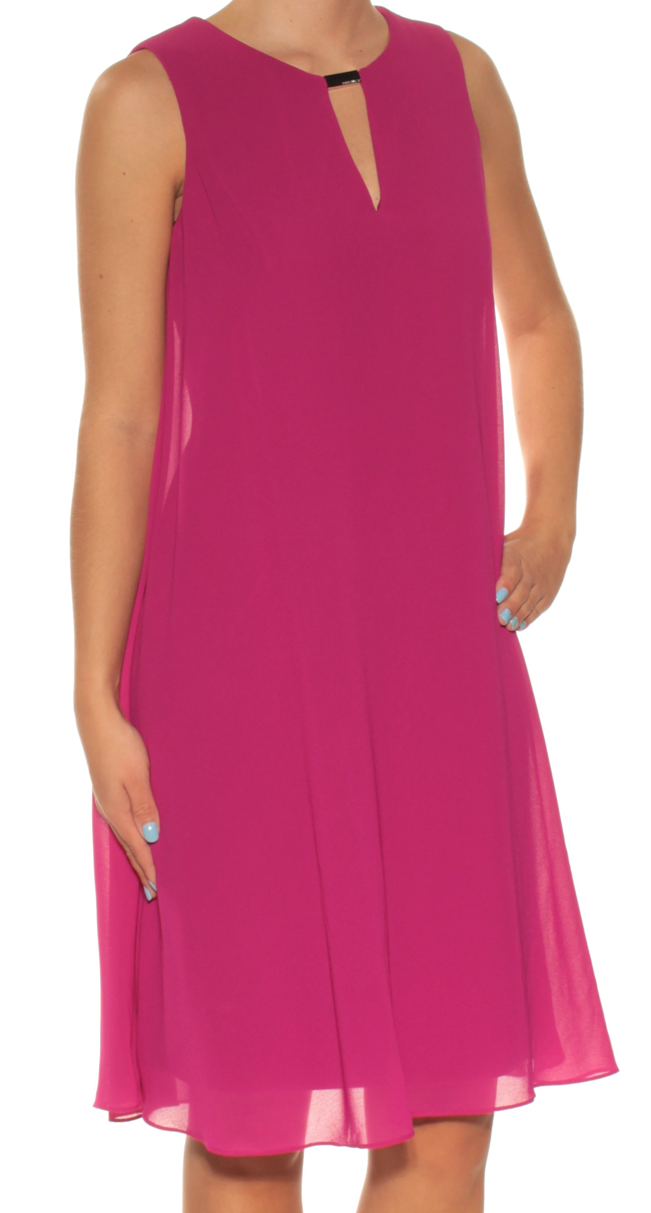 VINCE CAMUTO $148 Womens New 1060 Purple Keyhole Sleeveless Shift Dress 2 B+B